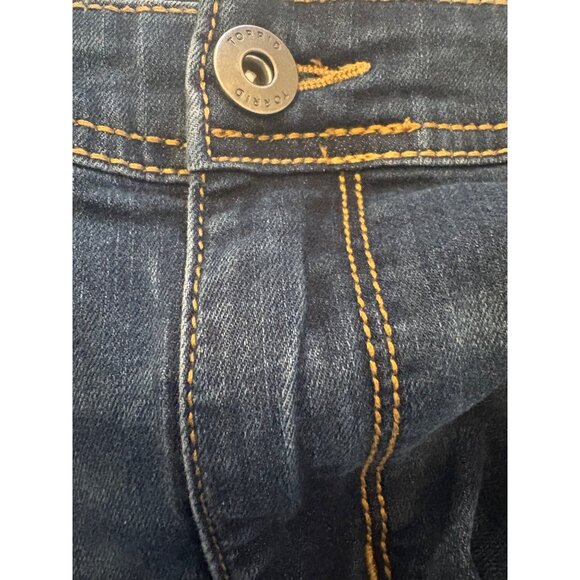 Torrid Women’s 24R Luxe Slim Boot Dark Blue Denim Wash‎ Flare Jeans - Picture 7 of 10